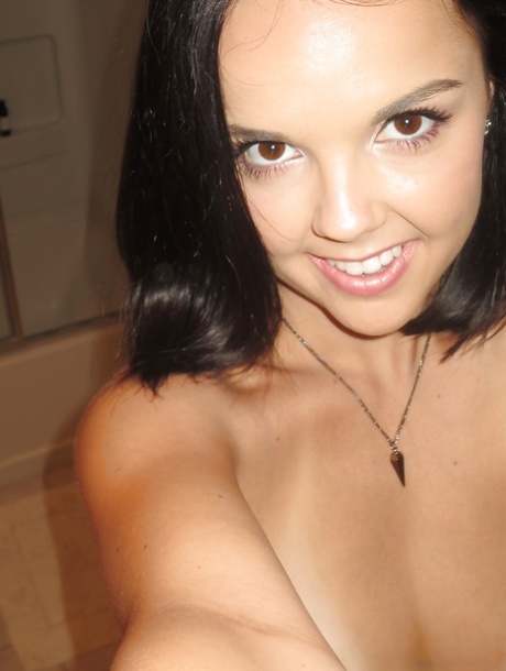 Brunette Girlfriend Dillion Harper Is Doing Self Shots While Undressing