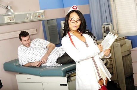 Nurse Asa Akira is gratifying her hot clientele with her stunning big tits.