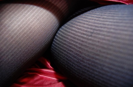 Close up upskirt scene featuring Asian teen babe in pantyhose Harumi Okuno