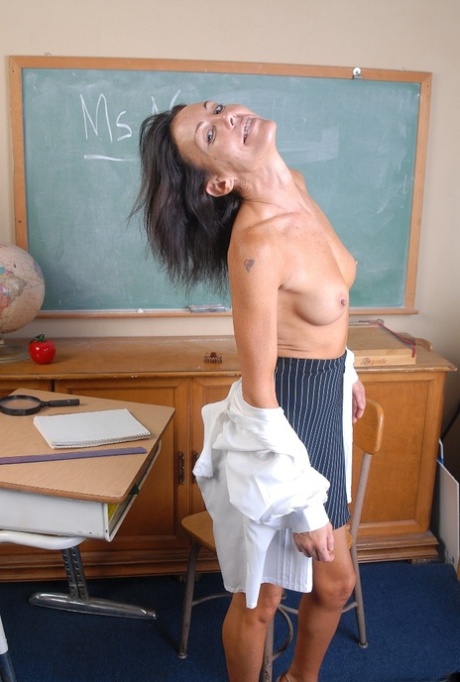 Naughty Granny Nancy Gets Completely Naked In The School Room