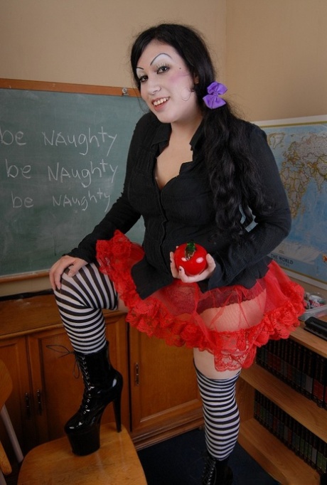 Sex Ed classroom saw Fatty Terina arrive dressed in knee high socks.