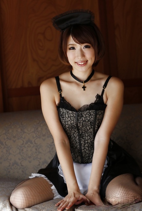 The adorable Asian model Seira Matsuoka was dressed in a maid outfit and modeling in a non-nude attire.