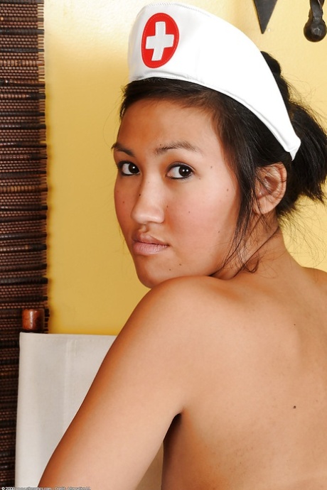 Asian Amateur Julie Flashing Sexy Upskirt Black Panties In Nurse Uniform