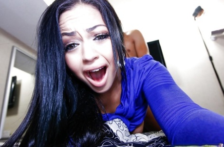 Latina first timer taking hardcore fucking of shaved teen pussy doggystyle