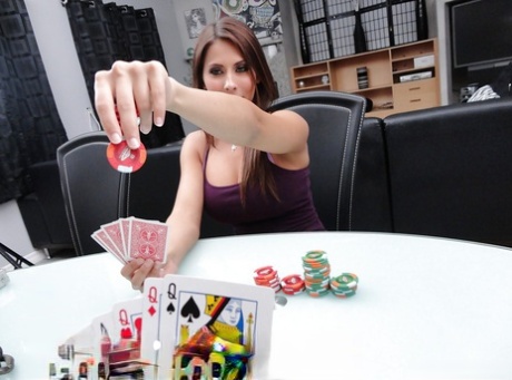 Euro girlfriend Madison Ivy was seen displaying big tits and anaesthetics during a game of strip poker.