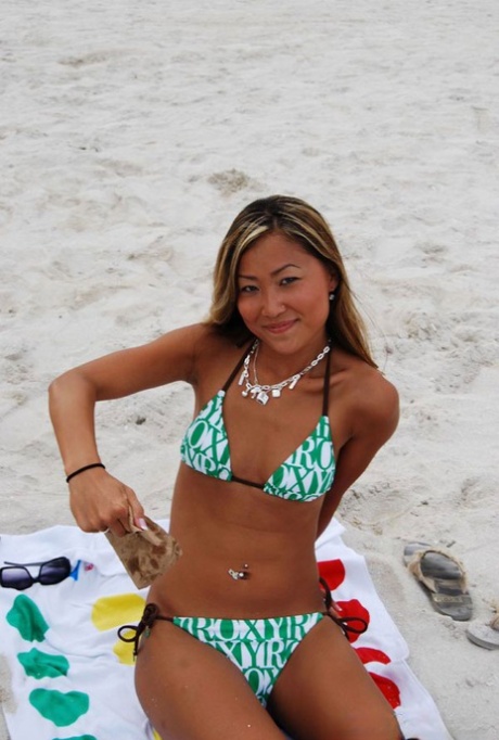 Asian Teen Babe With Tiny Tits Tina Posing In Hot Bikini Outdoor