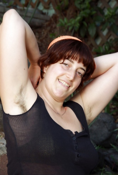 Fuckable fatty woman with hairy armpits Gwyneth stripping outdoor