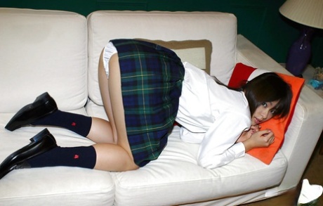 Hiding off in her uniform, the naughty Hikaru Koto is an Asian schoolgirl.