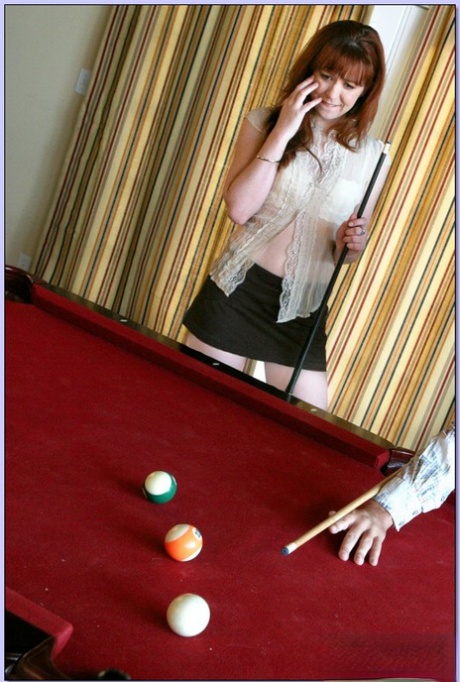 Raunchy Wife In White Lingerie Trinity Post Shafted On The Pool Table