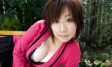 After a long period of Asian coveying, Hanano Nono began to reveal her stunning big bosom.
