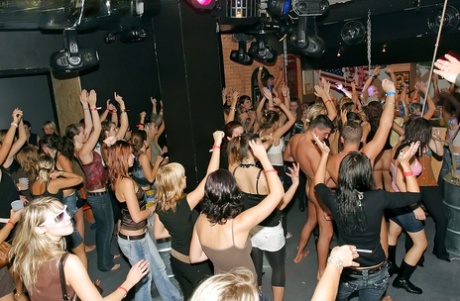 Raunchy European Lassies Getting Down At The Night Club Party