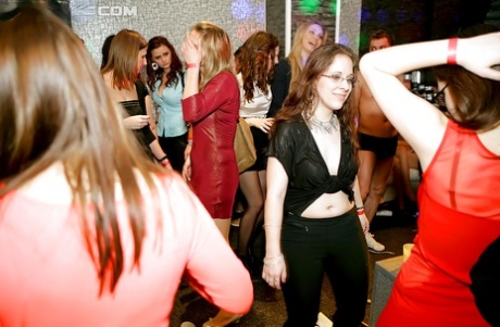 Sassy Amateurs Getting Dirty At The Party In The Night Club