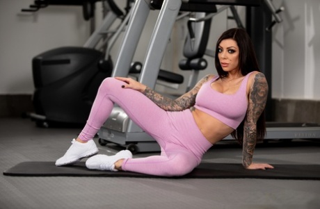 Inked Babe Karma Rx Strips At The Gym And Exposes Her Big Boobs