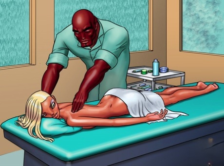 Big-dicked Cartoon Blonde Shemale Gets A Facial Before Fucking A Hot Black Guy