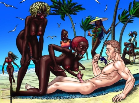 Muscular Cartoon Guy Gets His Asshole Stuffed By An African Shemale Tribe