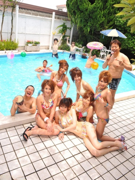Sexy Asian Girls Enjoying Wild Groupsex During A Frenzied School Pool Party