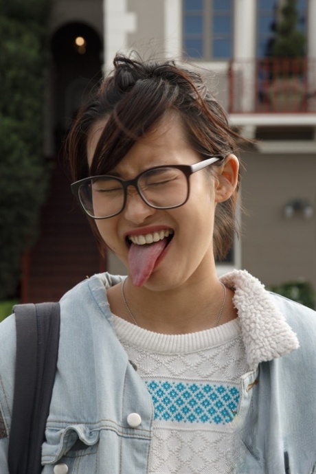 Teen In Glasses Saki Kishima Flashes Her Curves In Public & Bare Ass At Home