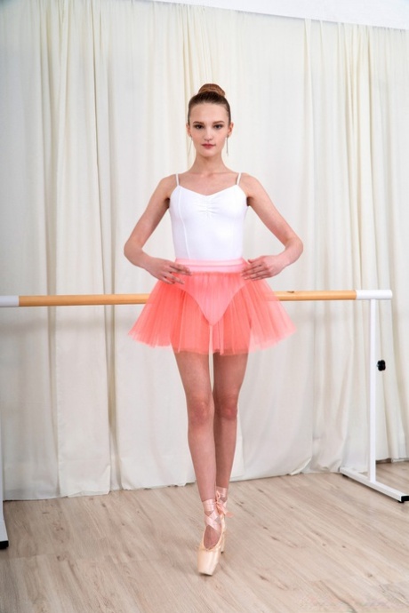 Wearing it: Olivia Westsun, the slim ballerina, eats a dong before getting on board.