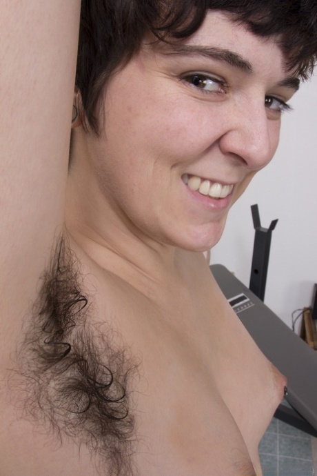 Amateur Chick With Pierced Nips Harley Exposes Her Hairy Body & Her Bushy Twat