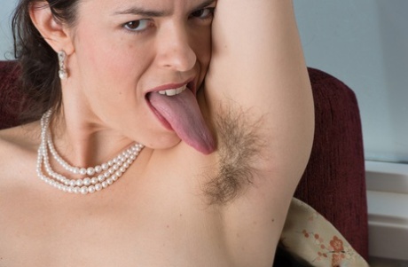 Unconventional: Younger Lucia shows off her beard and crotch in a solo performance.