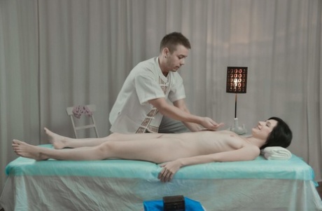 Slender Teen Dinara C Rides Her Masseur's Hard Cock During An Arousing Massage