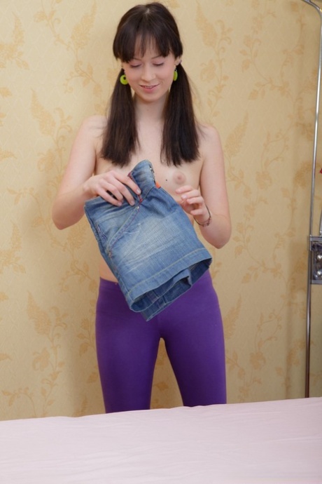 January, a brunette with thin legs, receives her stuffed twats and spreads her body.