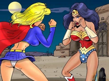 Cartoon Tranny Superheroes With Big Tits Bang Each Other After A Fight