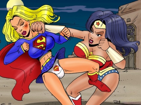 Cartoon Tranny Superheroes With Big Tits Bang Each Other After A Fight