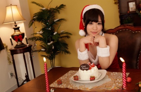 Asian In Santa Claus Clothes Kurumi Chino Gets Her Wet Twat Fucked & Creampied