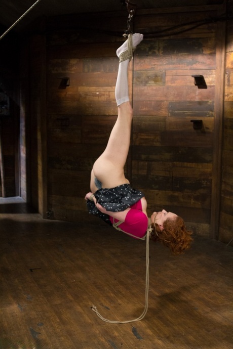 Redheaded Sweetie Audrey Hollander Gets Tied Up With Rope, Suspended & Toyed