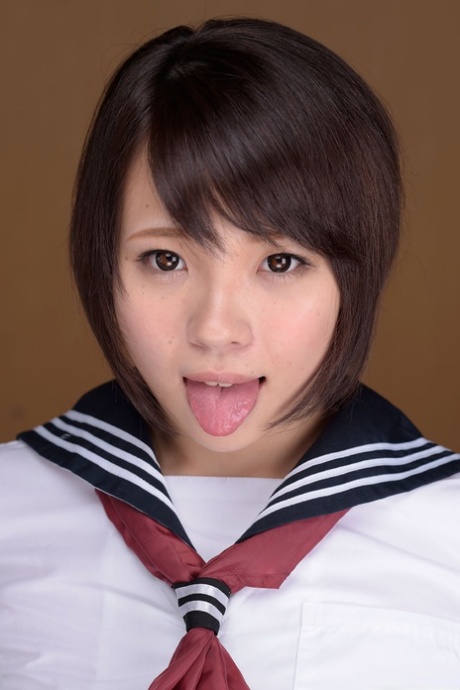 Cute Japanese schoolgirl Mihané Yuki being gangbanged by her peers.