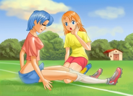 Anime Shemale Footballer Lana Fucking Her Sexy Playmate On The Pitch
