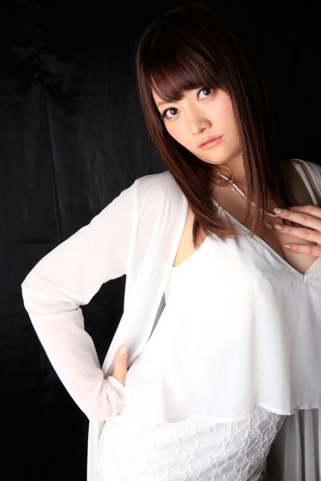 Ryo Ikushima, an Asian honey, licks her twat after taking it.