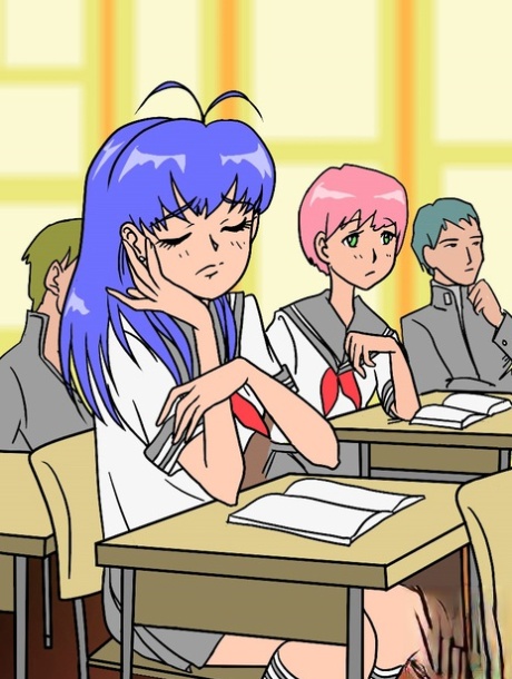 Animated Schoolgirl Ladyboy Gets Her Dick Sucked By Her Horny Blonde Friend