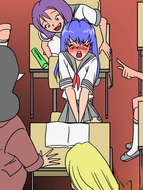 Animated Schoolgirl Ladyboy Gets Her Dick Sucked By Her Horny Blonde Friend