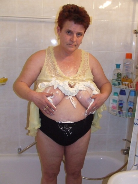 The bathroom where Ingeborg, a grumpy housewife, plays with her saggy breasts is occupied.