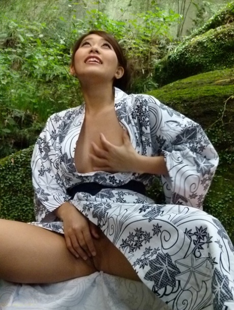 Small, Aoi Mizuna, an Asian goddess in soothsayers, enjoying a fantastic outdoor threesome.