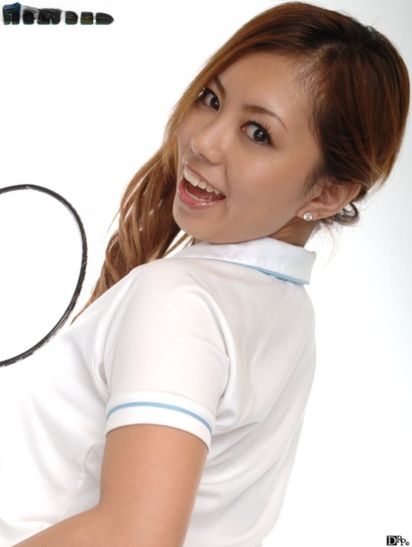 The small Asian male athlete Aya Fujii flaunts her breasts and blows a cock.