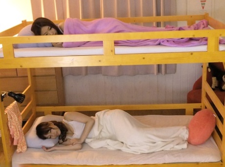 Brunette Japanese Girl Cecil Kurokawa Shares A Stiff Dick With Her Roommate