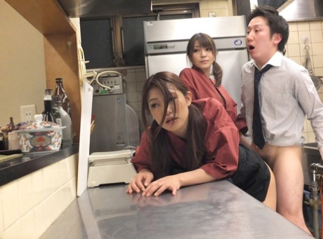 Young Asian Sisters Enjoying A Steamy Threesome With Their Kinky Stepdad