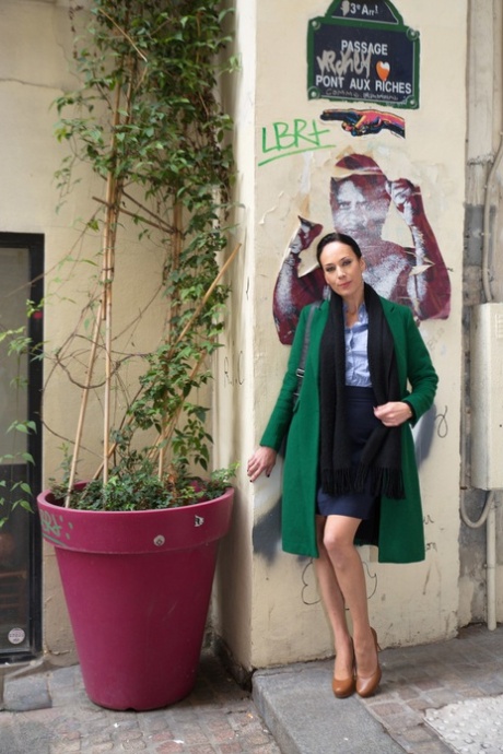 Amateur model Adeline Lafouines and actress Yasmine dressed in full attire.