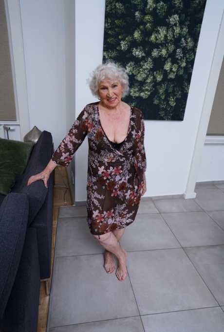 Horny Blonde Granny Karis And Skinny Babe Maria Pose In Hot Dresses