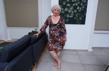 Horny Blonde Granny Karis And Skinny Babe Maria Pose In Hot Dresses