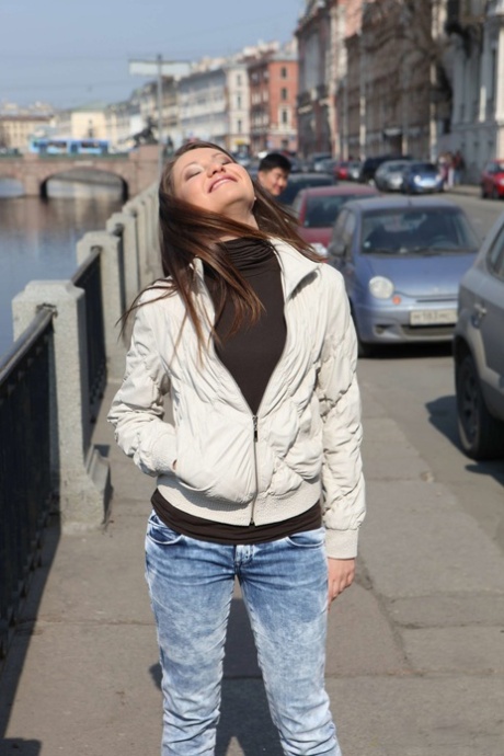 European teen Vivian teases with her bubble ass & gets toyed & an anal fuck