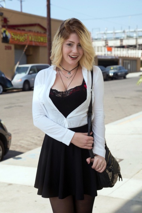 Naughty Blonde Teen Madison Sage Exposes Her Big Boobs In Public Places
