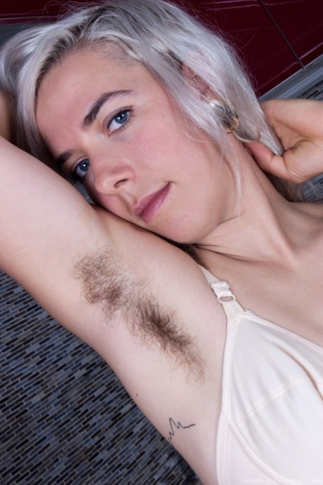 Blonde Sweetie With Tiny Tits Cordelia Teases With Her Hairy Muff And Armpits