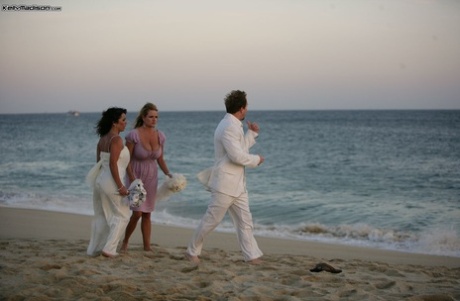Sienna West, the brunette pornstar, and Kelly on their wedding day.
