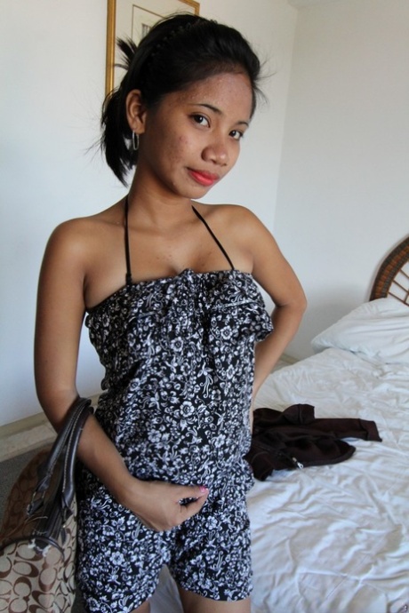 Slim Filipina Female Takes Off Her Dress And Sexy Underthings To Get Naked