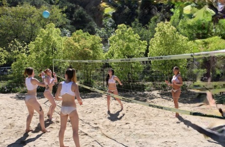 Avi Love invites the whole female volleyball team for some lesbian XXX fun