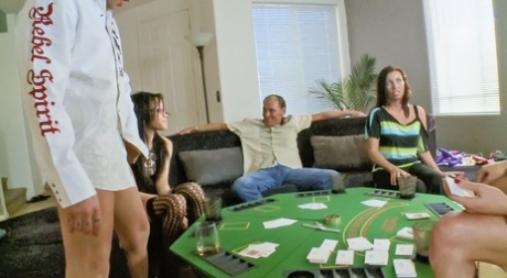 The act of getting into groups after poker is considered taboo, as a group of pornographic actors are sexually violated during a session.